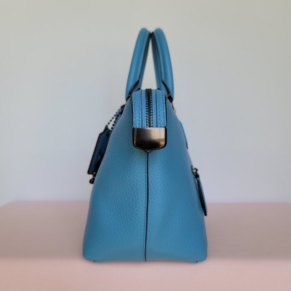 Coach Cara Pebbled Leather Satchel-Pool Color - Picture 8 of 16